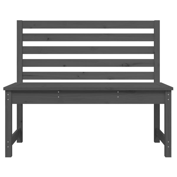 Garden Bench Grey 109 Cm Solid Wood Pine Patio Benches