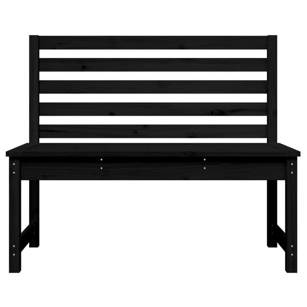 Garden Bench Black 109 Cm Solid Wood Pine Patio Benches
