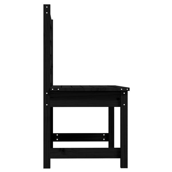 Garden Bench Black 109 Cm Solid Wood Pine Patio Benches