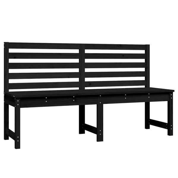 Garden Bench Black 157.5 Cm Solid Wood Pine Patio Benches