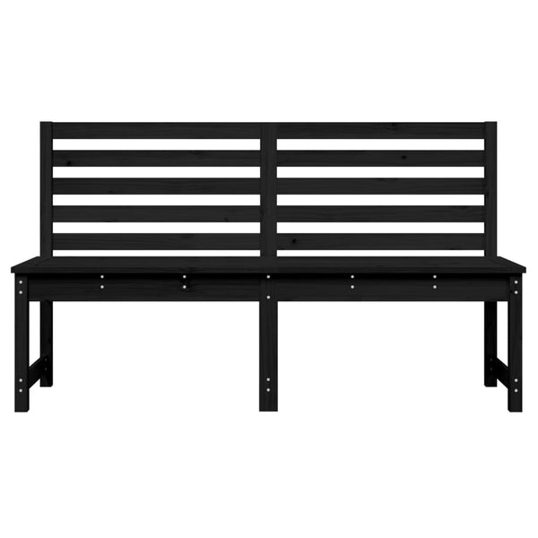 Garden Bench Black 157.5 Cm Solid Wood Pine Patio Benches