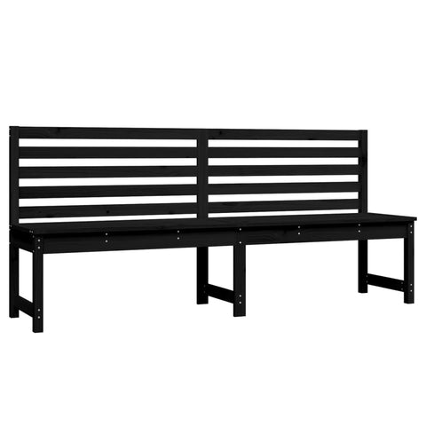 Garden Bench Black 201.5 Cm Solid Wood Pine Patio Benches