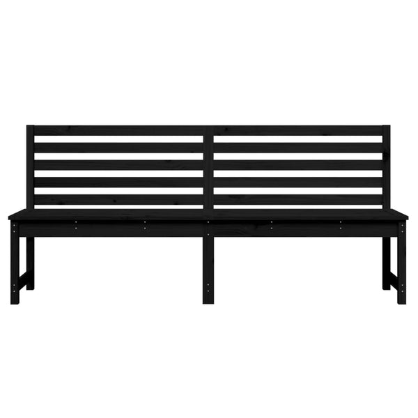 Garden Bench Black 201.5 Cm Solid Wood Pine Patio Benches
