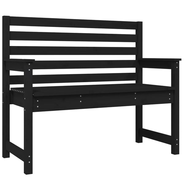 Garden Bench Black 109X48x91.5 Cm Solid Wood Pine Patio Benches