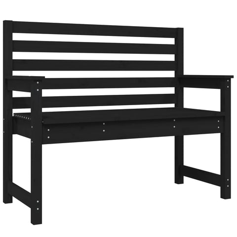 Garden Bench Black 109X48x91.5 Cm Solid Wood Pine Patio Benches