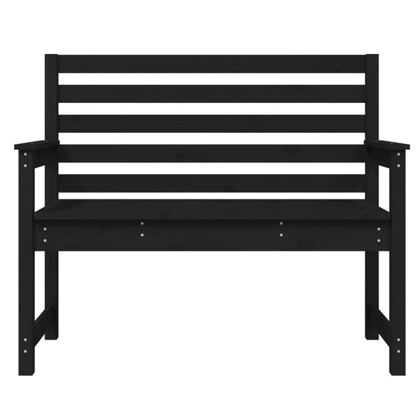 Garden Bench Black 109X48x91.5 Cm Solid Wood Pine Patio Benches
