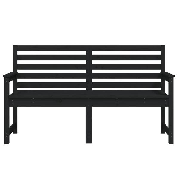 Garden Bench Black 159.5X48x91.5 Cm Solid Wood Pine Patio Benches