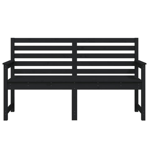 Garden Bench Black 159.5X48x91.5 Cm Solid Wood Pine Patio Benches