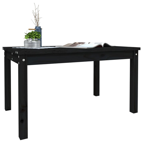 Garden Table Black 82.5X50.5X45 Cm Solid Wood Pine Patio & Garden Tables