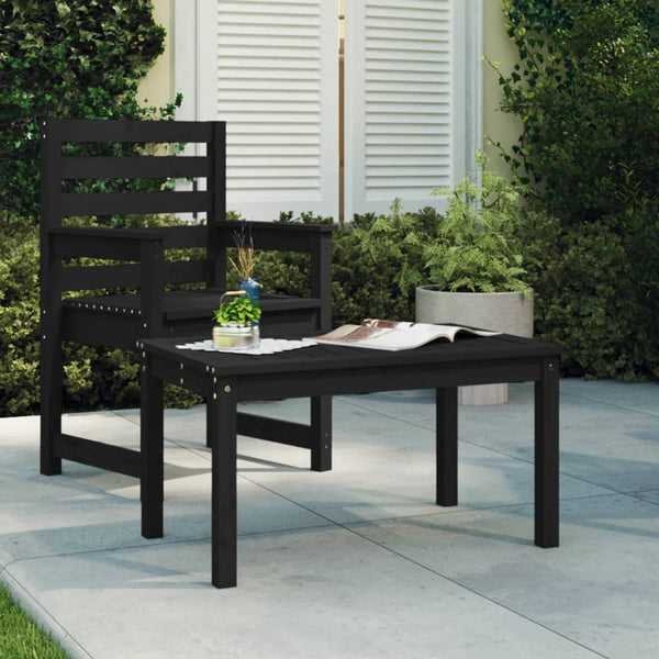 Garden Table Black 82.5X50.5X45 Cm Solid Wood Pine Patio & Garden Tables