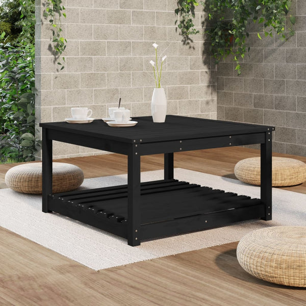 Garden Table Black 82.5X82.5X45 Cm Solid Wood Pine Patio & Garden Tables