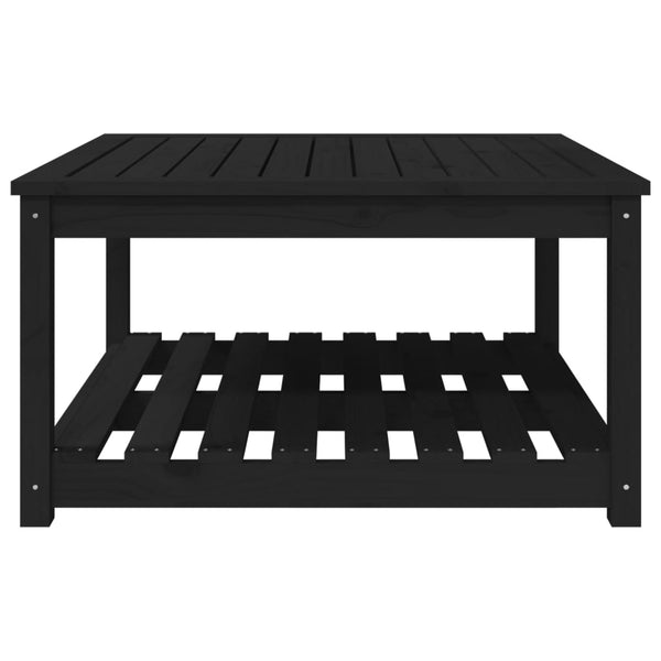 Garden Table Black 82.5X82.5X45 Cm Solid Wood Pine Patio & Garden Tables