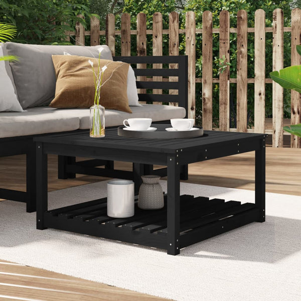 Garden Table Black 82.5X82.5X45 Cm Solid Wood Pine Patio & Garden Tables