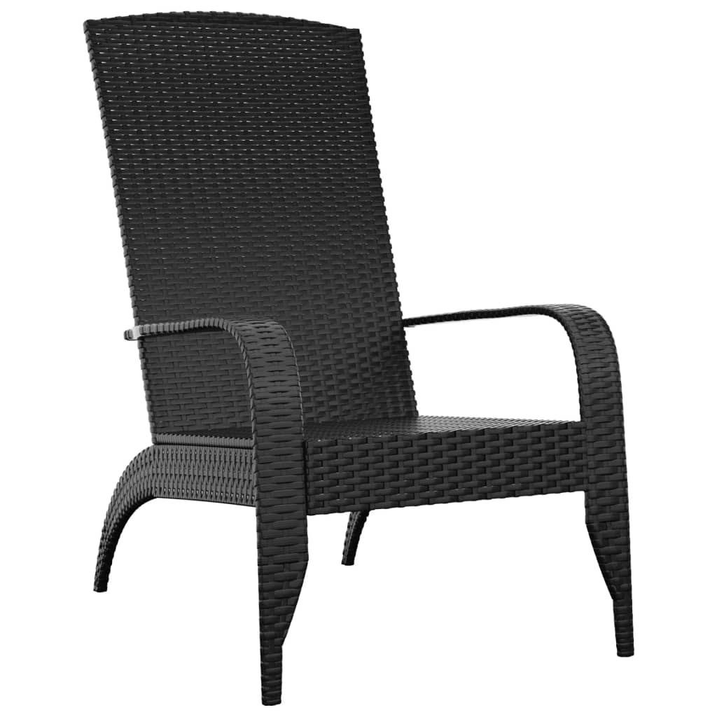 Garden Adirondack Chair Black Poly Rattan Patio Chairs