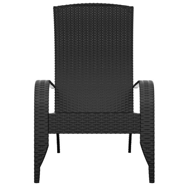 Garden Adirondack Chair Black Poly Rattan Patio Chairs