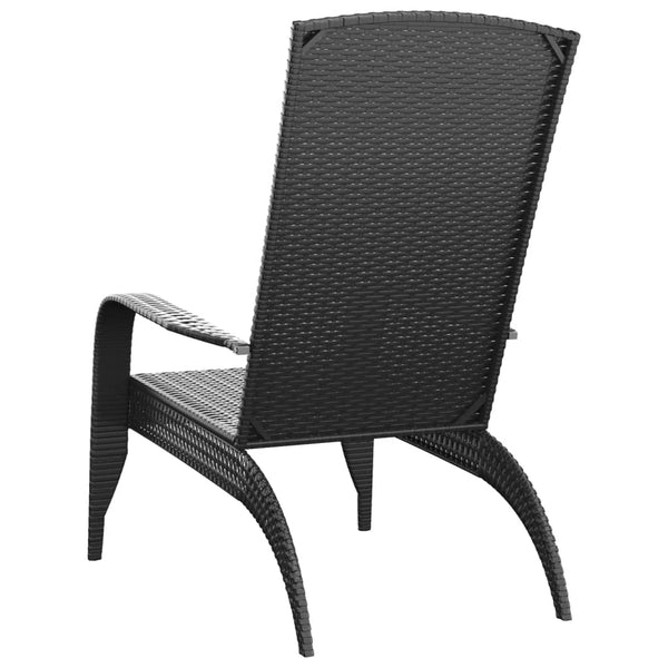 Garden Adirondack Chair Black Poly Rattan Patio Chairs