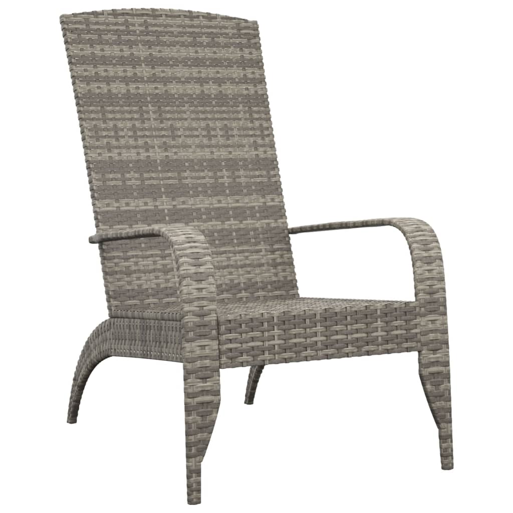 Garden Adirondack Chair Grey Poly Rattan Patio Chairs