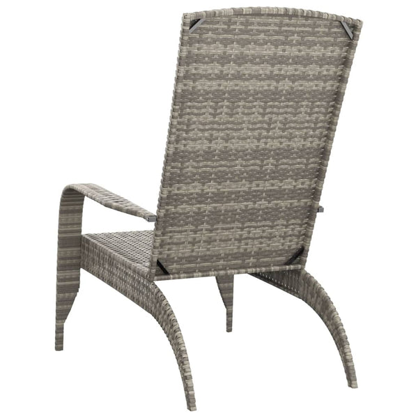Garden Adirondack Chair Grey Poly Rattan Patio Chairs