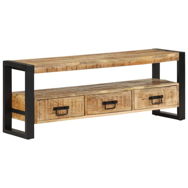 Tv Cabinet 120X30x45 Cm Solid Wood Mango Tv Stands & Entertainment Units