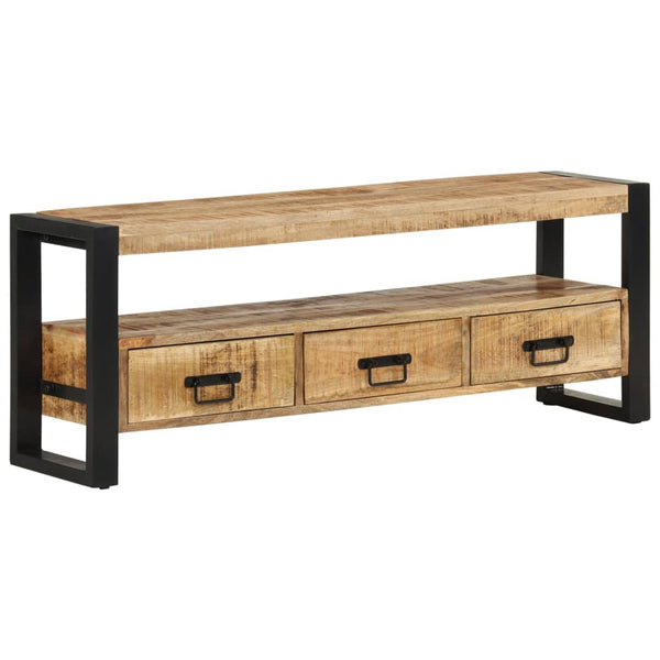 Tv Cabinet 120X30x45 Cm Solid Wood Mango Tv Stands & Entertainment Units