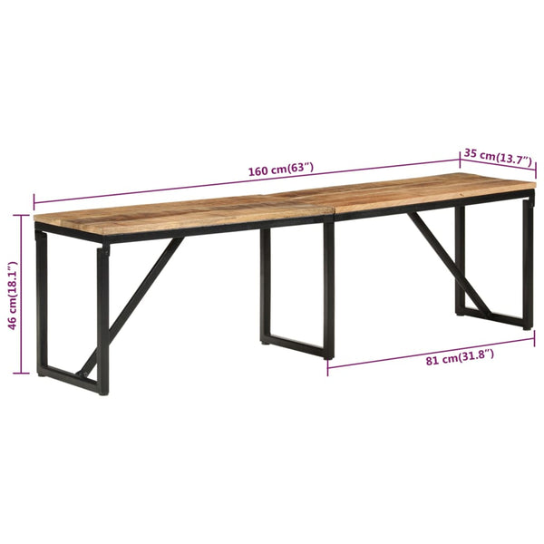 Vidaxl Bench 160X35x46 Cm Solid Wood Mango Patio Benches