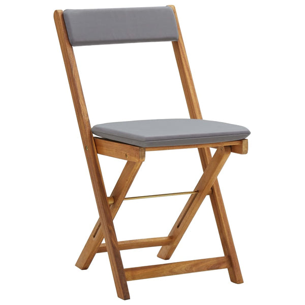 Vidaxl 3 Piece Folding Bistro Set With Cushions Solid Wood Acacia Kids Chairs