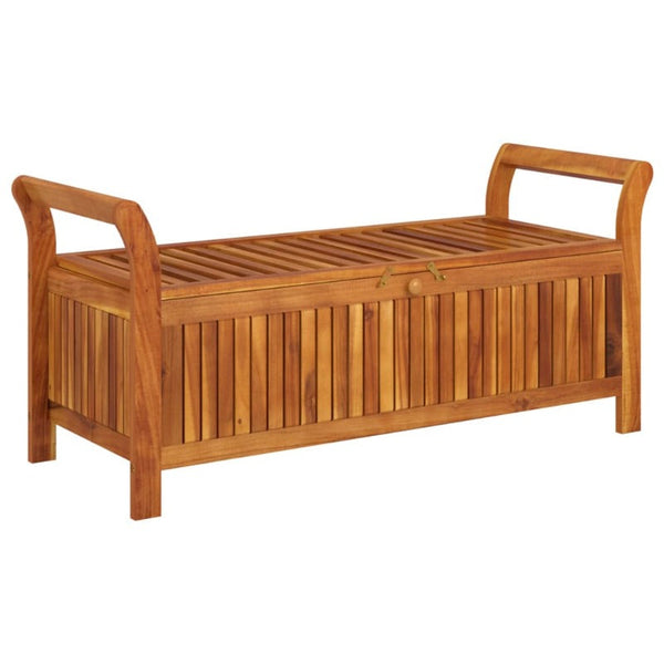 Vidaxl Garden Storage Bench With Cushion 126 Cm Solid Wood Acacia Patio Benches