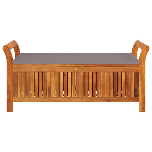 Vidaxl Garden Storage Bench With Cushion 126 Cm Solid Wood Acacia Patio Benches