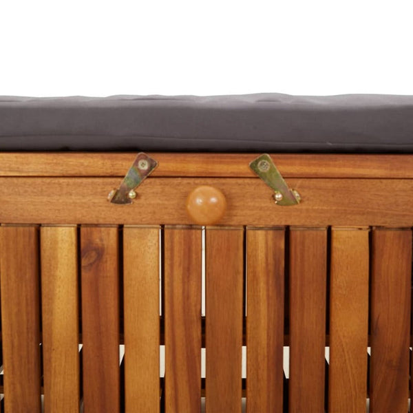 Vidaxl Garden Storage Bench With Cushion 126 Cm Solid Wood Acacia Patio Benches