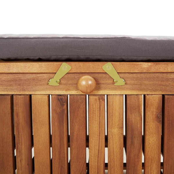 Vidaxl Garden Storage Bench With Cushion 126 Cm Solid Wood Acacia Patio Benches