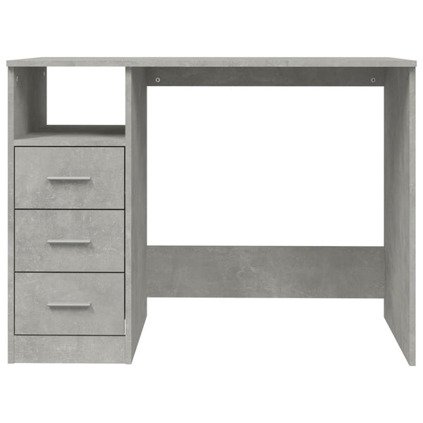 Desk With Drawers Concrete Grey 102X50x76 Cm Engineered Wood Home Office Desks