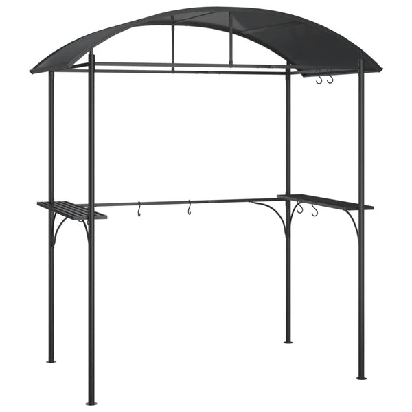Vidaxl Bbq Gazebo With Side Shelves Anthracite 220X115x230 Cm Steel Gazebos & Pergolas
