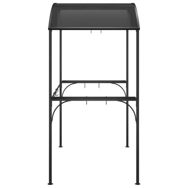 Vidaxl Bbq Gazebo With Side Shelves Anthracite 220X115x230 Cm Steel Gazebos & Pergolas
