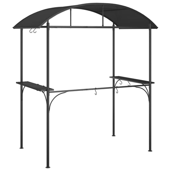 Vidaxl Bbq Gazebo With Side Shelves Anthracite 220X115x230 Cm Steel Gazebos & Pergolas