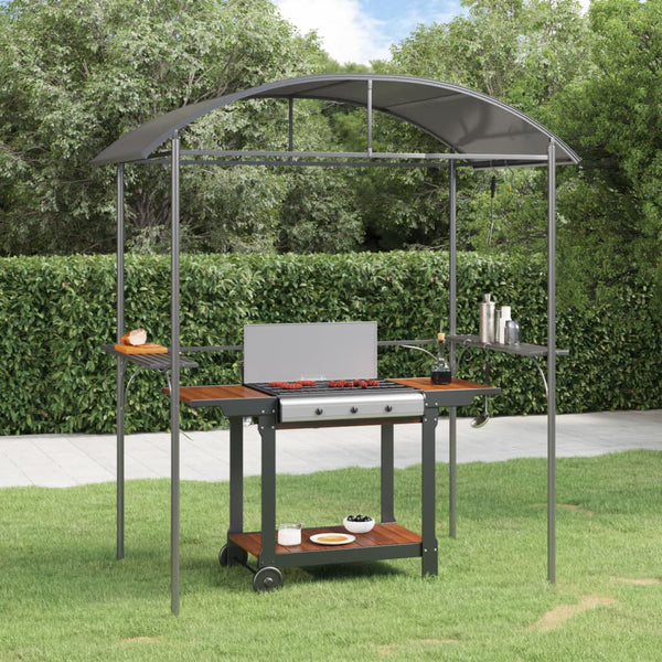 Vidaxl Bbq Gazebo With Side Shelves Anthracite 220X115x230 Cm Steel Gazebos & Pergolas