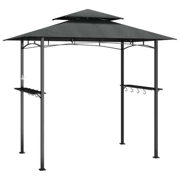 Bbq Gazebo With Side Shelves Anthracite 240X150x243 Cm Steel Gazebos & Pergolas