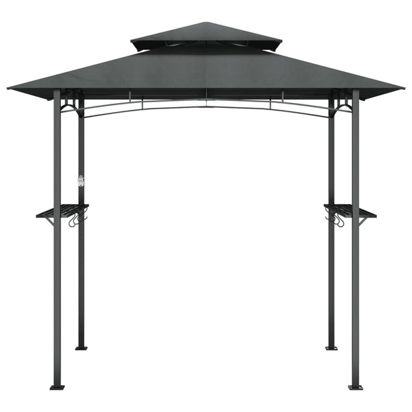 Bbq Gazebo With Side Shelves Anthracite 240X150x243 Cm Steel Gazebos & Pergolas