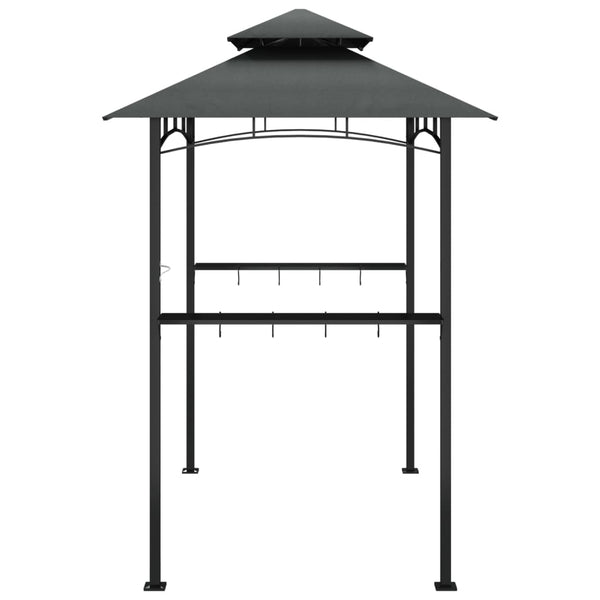 Bbq Gazebo With Side Shelves Anthracite 240X150x243 Cm Steel Gazebos & Pergolas