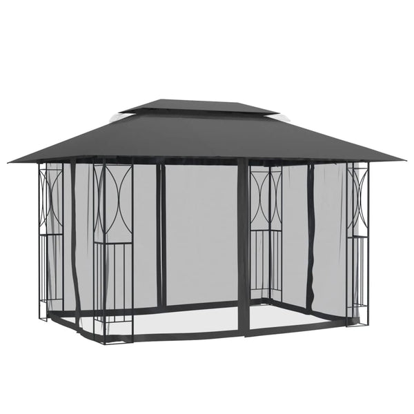 Gazebo With Sidewalls Anthracite 400X300x270 Cm Steel Gazebos & Pergolas