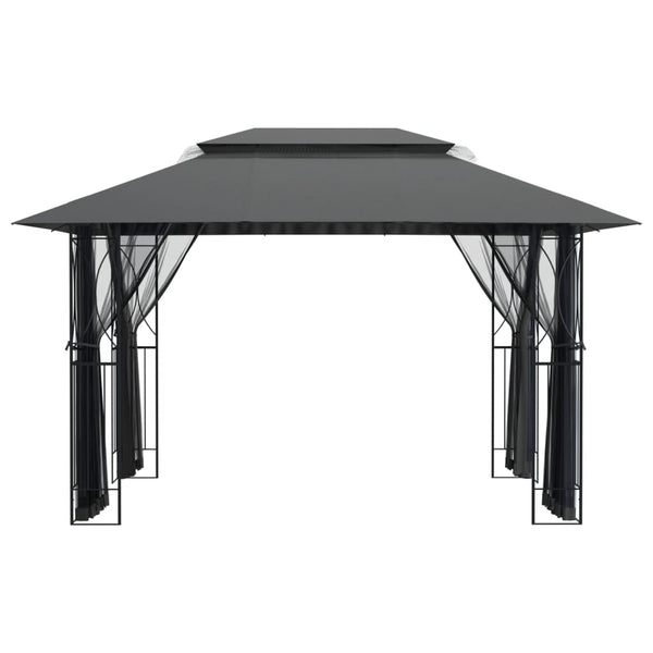 Gazebo With Sidewalls Anthracite 400X300x270 Cm Steel Gazebos & Pergolas