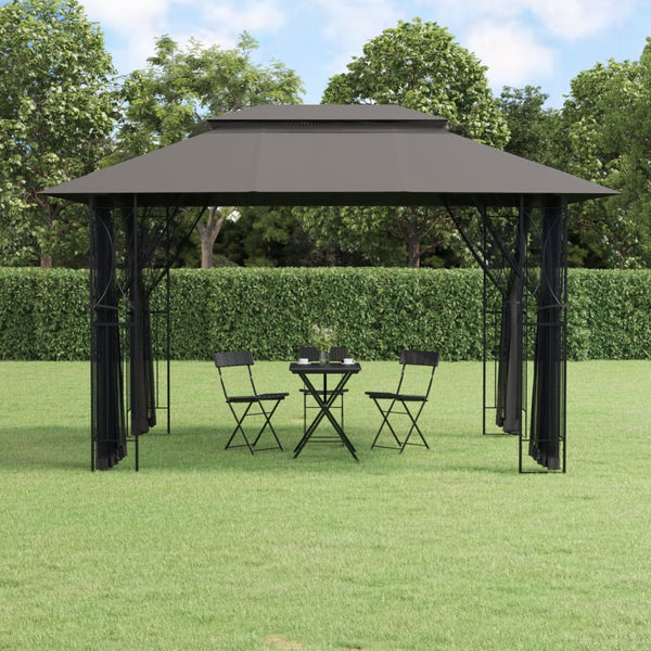 Gazebo With Sidewalls Anthracite 400X300x270 Cm Steel Gazebos & Pergolas