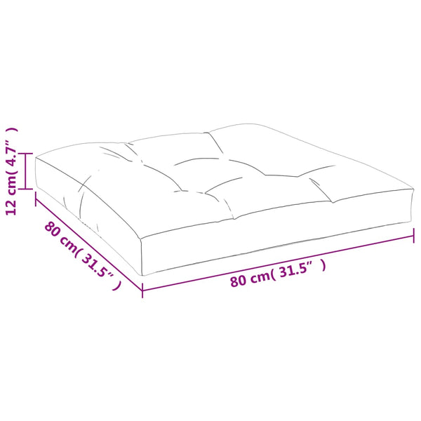 Pallet Cushion Grey 80X80x12 Cm Fabric Patio Furniture Cushions & Pads