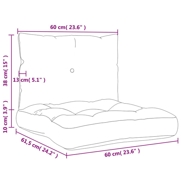 Vidaxl Pallet Cushions 2 Pcs Black Fabric Patio Furniture Cushions & Pads
