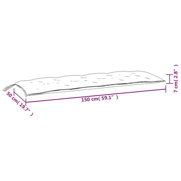 Vidaxl Garden Bench Cushion Grey 150X50x7 Cm Oxford Fabric Patio Benches