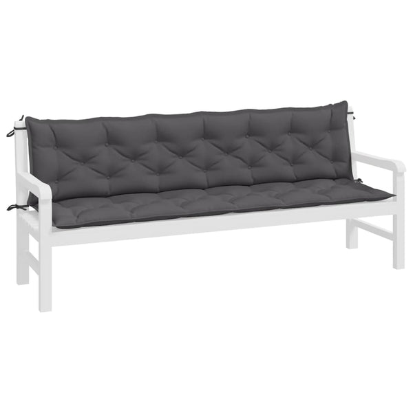 Vidaxl Garden Bench Cushions 2Pcs Anthracite 200X50x7cm Oxford Fabric Patio Benches