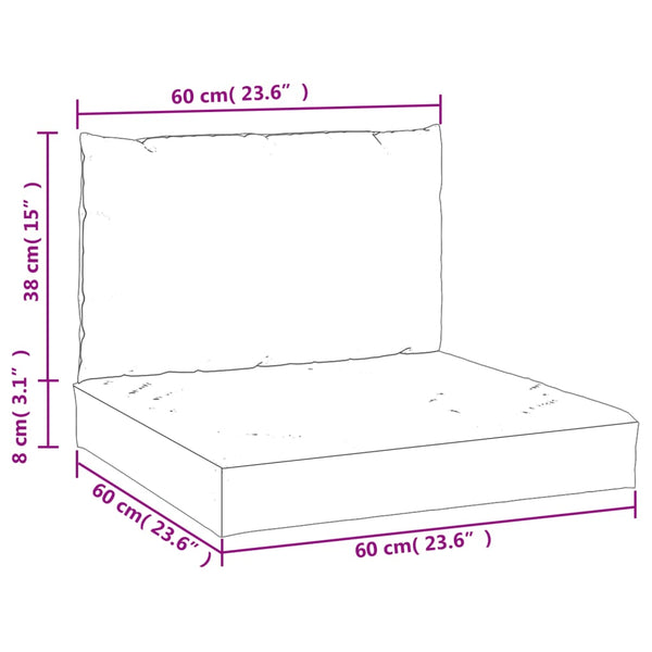 Vidaxl Pallet Cushions 2 Pcs Beige Oxford Fabric Patio Furniture Cushions & Pads