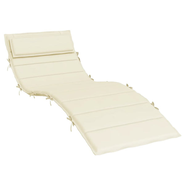Sun Lounger Cushion Cream 180X60x3 Cm Oxford Fabric Loungers