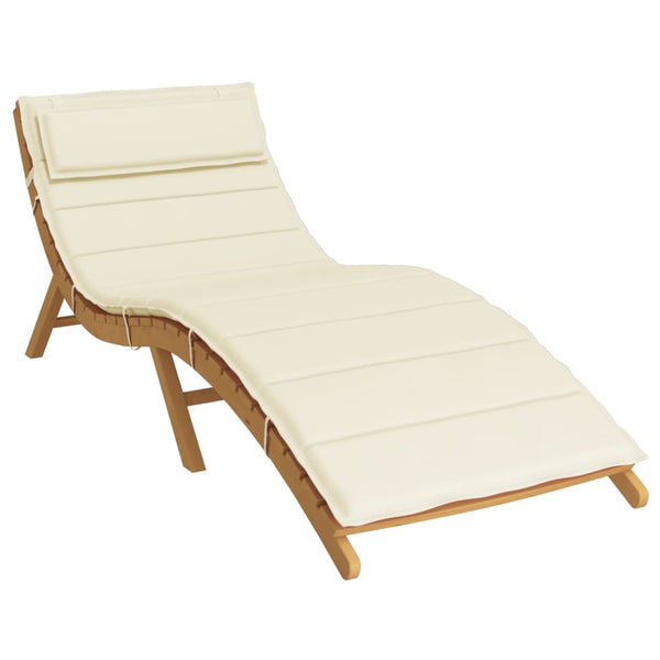 Sun Lounger Cushion Cream 180X60x3 Cm Oxford Fabric Loungers