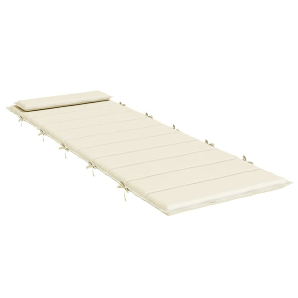 Sun Lounger Cushion Cream 180X60x3 Cm Oxford Fabric Loungers