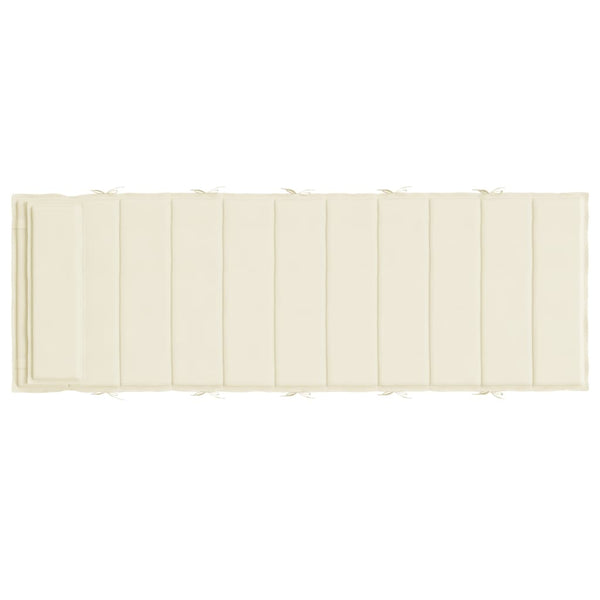 Sun Lounger Cushion Cream 180X60x3 Cm Oxford Fabric Loungers